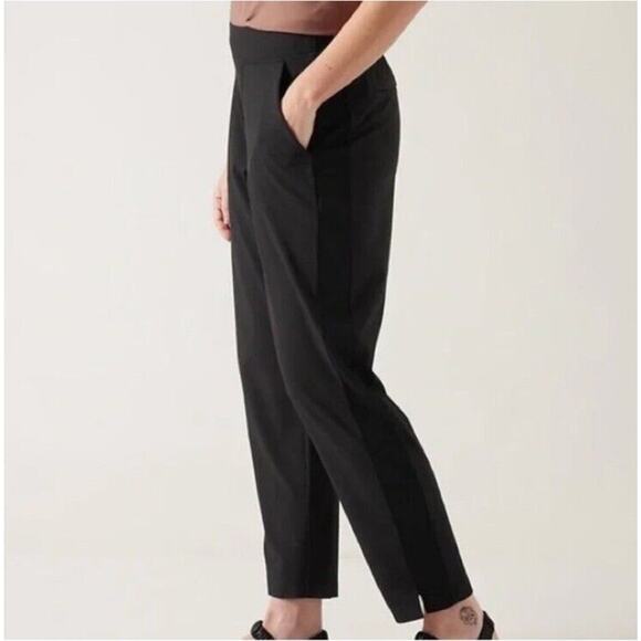 ATHLETA Brooklyn Pants Size 14p Stretch Mid Rise Ankle Crop 7/8 Black Casual - Picture 2 of 11